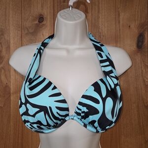 VENUS‎ Black and Light Blue Bikini Top